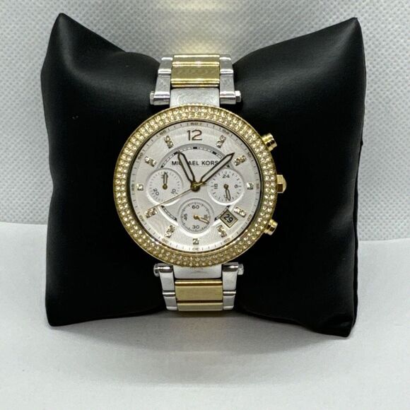 Michael Kors Parker MK5626 Womens Two-Tone Glitz Analog Dial Quartz Watch JNA403 main image 10
